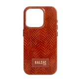 Embossed Cognac Case for iPhone 16