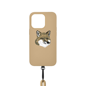 Monochrome Fox Head Sling Case for iPhone 14 Pro