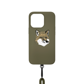 Monochrome Fox Head Sling Case for iPhone 14 Pro