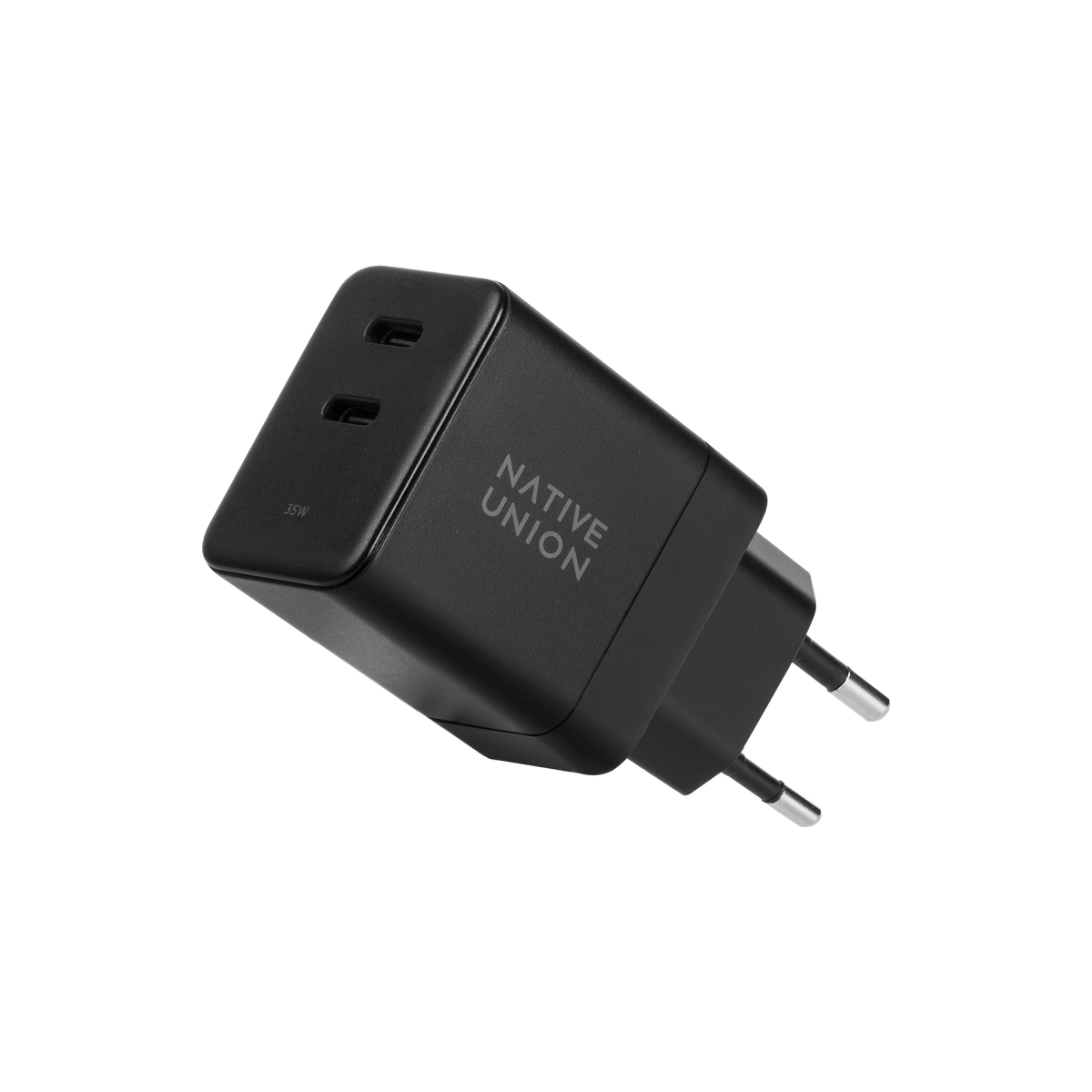 Native Union Fast GaN cargador dual USB-C 67W PD negro